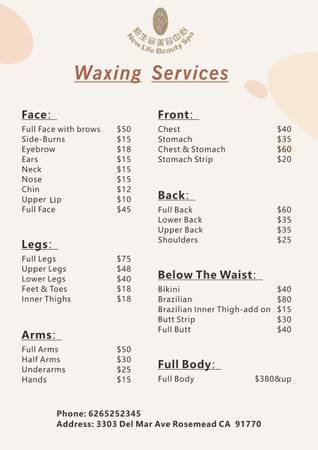 Waxing, Shaving, and Trimming Services (Rosemead)