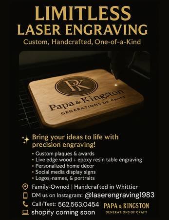 Custom Laser Engraving (Whittier)