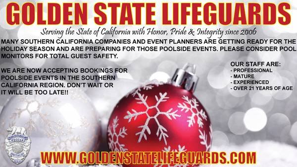 Holiday Poolside Party Safety – Pool Monitors Available December 1–23 (Southern California)