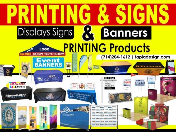 Event Printing Services: Banners, Step and Repeat, Canopy, Table Covers, Signs, and Fabric in Anaheim