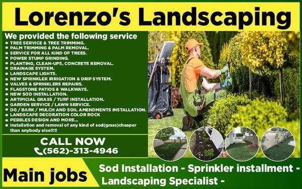 SOD INSTALLATION- SPRINKLERS - SERVICES CALL (562)-313-4946 (Anywhere)