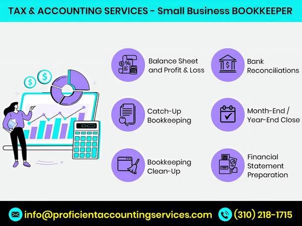 BOOKKEEPING &amp; TAX PREPARATION SERVICES - Small Business ACCOUNTING (Glendale &amp; Pasadena areas- San Gabriel Valley- REMOTE ONLINE)