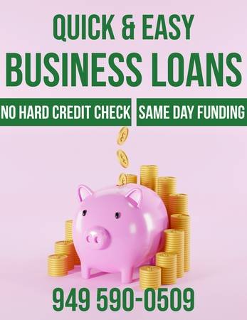 Easy Business Loans - No Hard Credit Check! Same Day Loan Funding