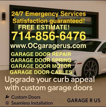 GARAGE DOORS REPAIR AND SERVICE. NEW GARAGE DOOR. GATE REPAIR AND SERVICES. 24/7 (Long Beach)