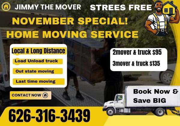 November Special Offer: $70/HR Help for Moving and Labor, Load and Unload (Cross Country Moving)