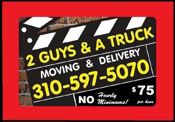 2 Guys &amp; A Truck Movers &amp; Delivery - No Minimum Hours, Open Late (CALL/TEXT: 310-597-5070 - $75/hr - WEHO)