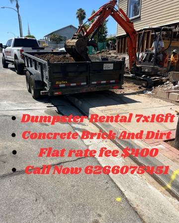 Dumpster Trailer Rental for Concrete, Dirt, and Trash (Los Angeles)