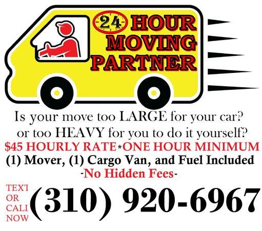 $45 Per Hour - One Hour Minimum - Same Day - Two Movers $90/hr (Beverly Hills Adjacent, Los Angeles, Hollywood)