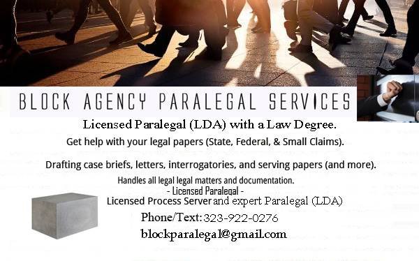 Professional Paralegal services - (EJD/LDA) (LOS ANGELES)