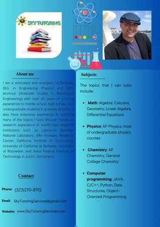 Excellent UC Berkeley Tutoring in Math, and Sciences All Levels (Online)