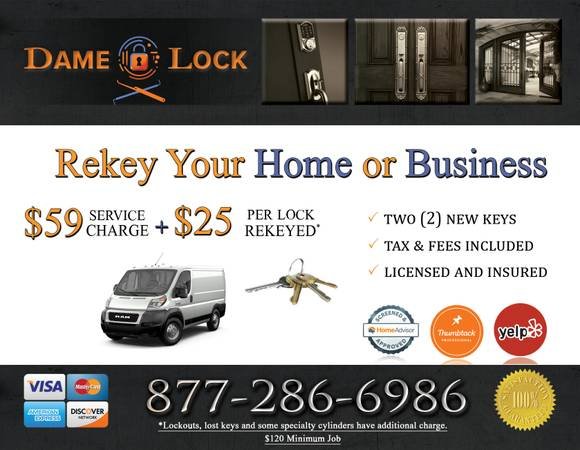 Smart Locks, WiFi, Deadbolts, Doorknobs, Same Day Rekey, and Locksmith Services (Call and speak with a licensed locksmith)