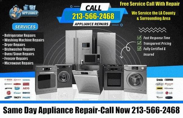 Appliance Repair for Washer, Dryer, Refrigerator, Oven, Dishwasher – Save Money (Same Day Appliance Repair &amp; Installation 213-566-2468)