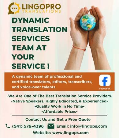 Certified Translators: Dynamic Team: More than 50 languages (CA)