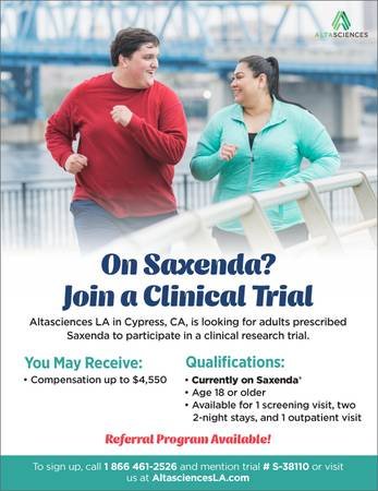 Saxenda Users Needed for Clinical Trial | Trial # S-38110 (Cypress, California)