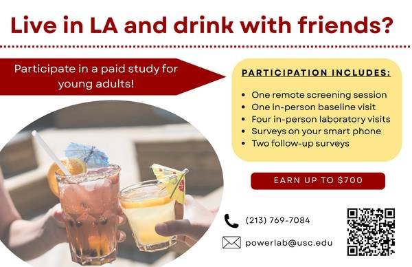 USC Study Seeking Frequent Drinkers (Up to $700 Compensation Available)