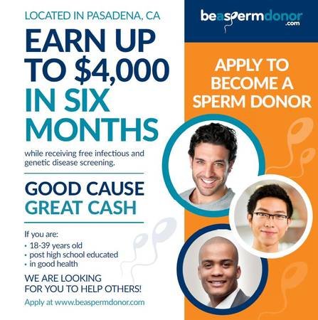 Provide Assistance and Earn Up to $4000 in 6 Months as a Sperm Donor (Pasadena)