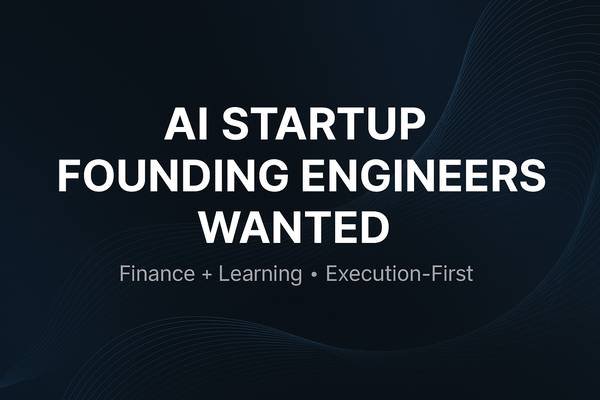 Co-Founder / Founding Engineer — AI Startup with Global Impact (Westside-Southbay-310)