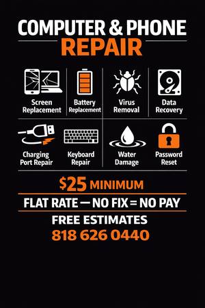 virus remova, data transfer, password reset-  COMPUTER REPAIR -MAC (Reseda / SFV)