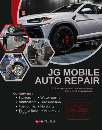 Experienced Mobile Mechanic Affordable Rates!! (Palmdale ,Lancaster ,Antelope valley , surrounding area!)